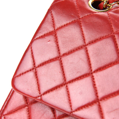 Chanel Lambskin Quilted Medium Double Flap Red 9 of 15