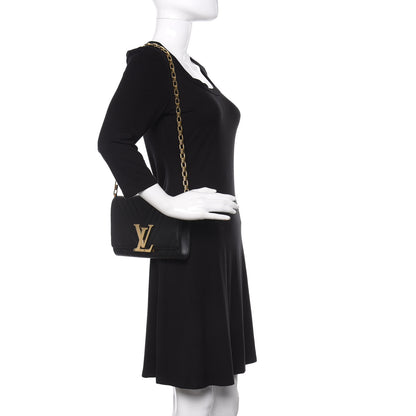 Louis Vuitton Calfskin Airy V Embossed Pochette Chain Louise GM Black 2 of 8