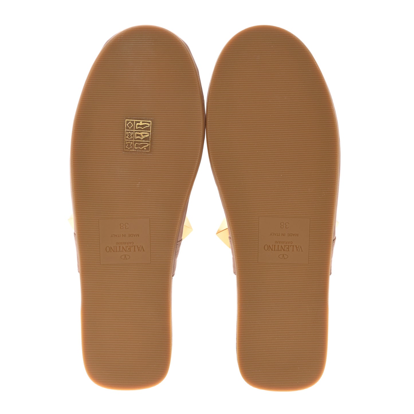 Nappa Roman Stud Flat Slippers 38 Rose Cannelle