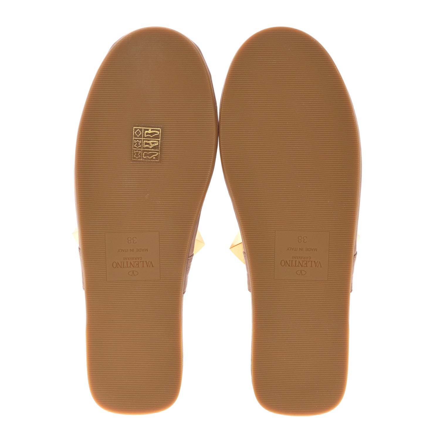 Valentino Garavani Nappa Roman Stud Flat Slippers 38 Rose Cannelle 5 of 9