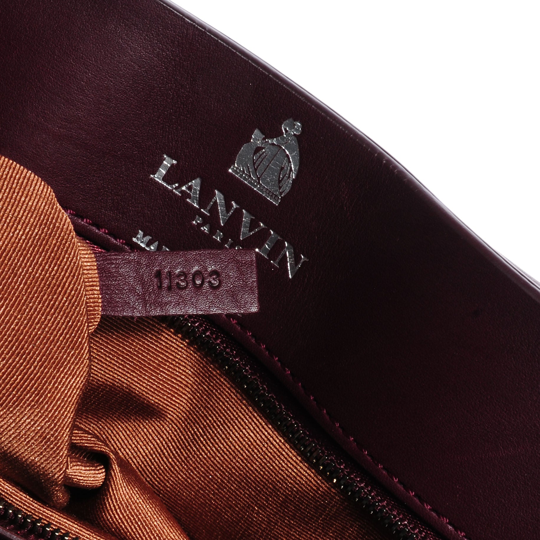 Lanvin Leather Large Happy Chain Shoulder Bag Plum 7 of 7