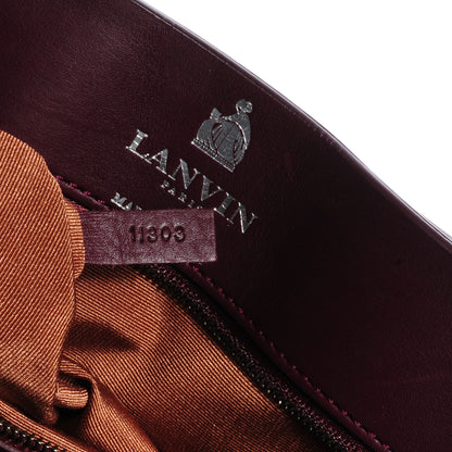 Lanvin Leather Large Happy Chain Shoulder Bag Plum 7 of 7