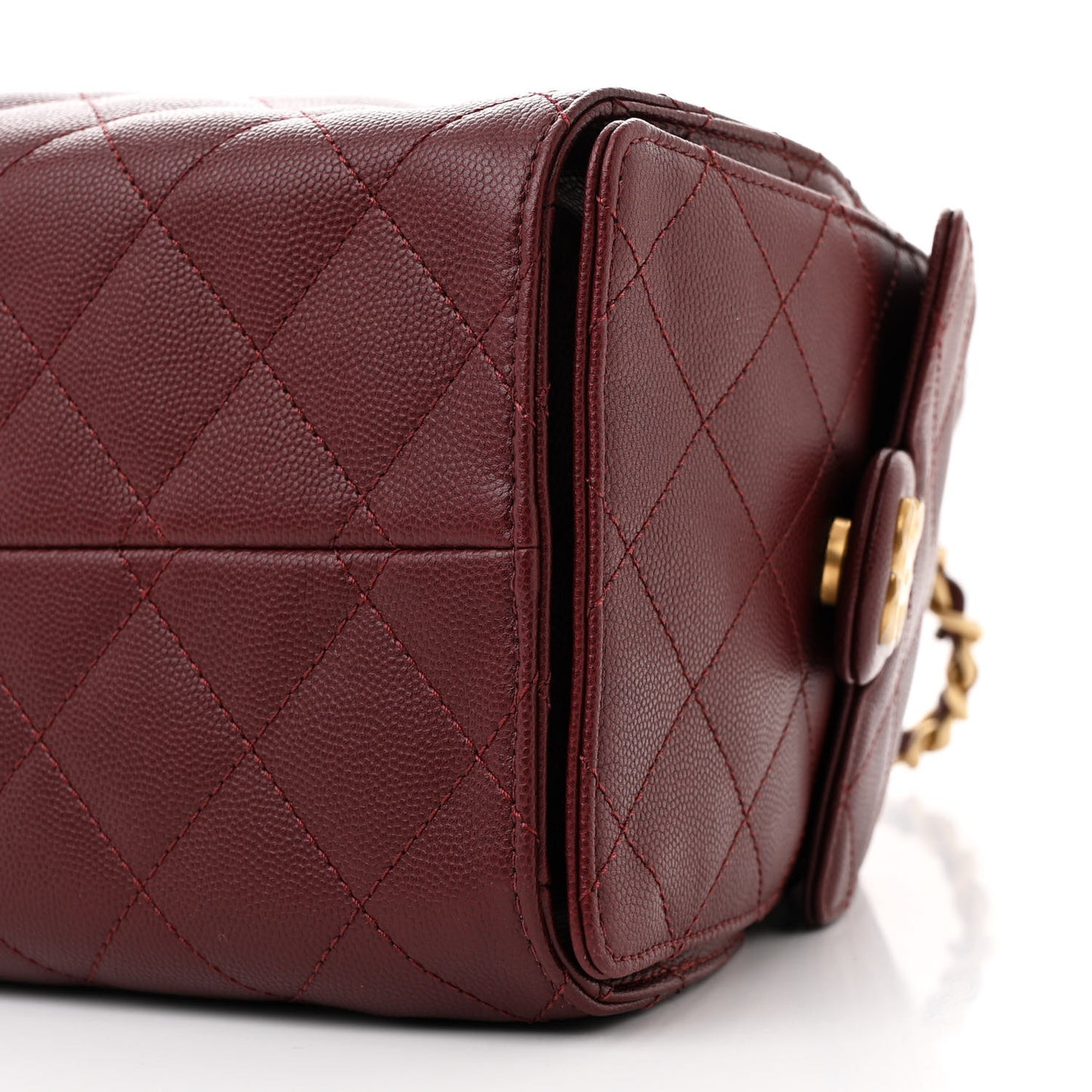 Caviar Quilted Small Chanel 25 Handbag Burgundy