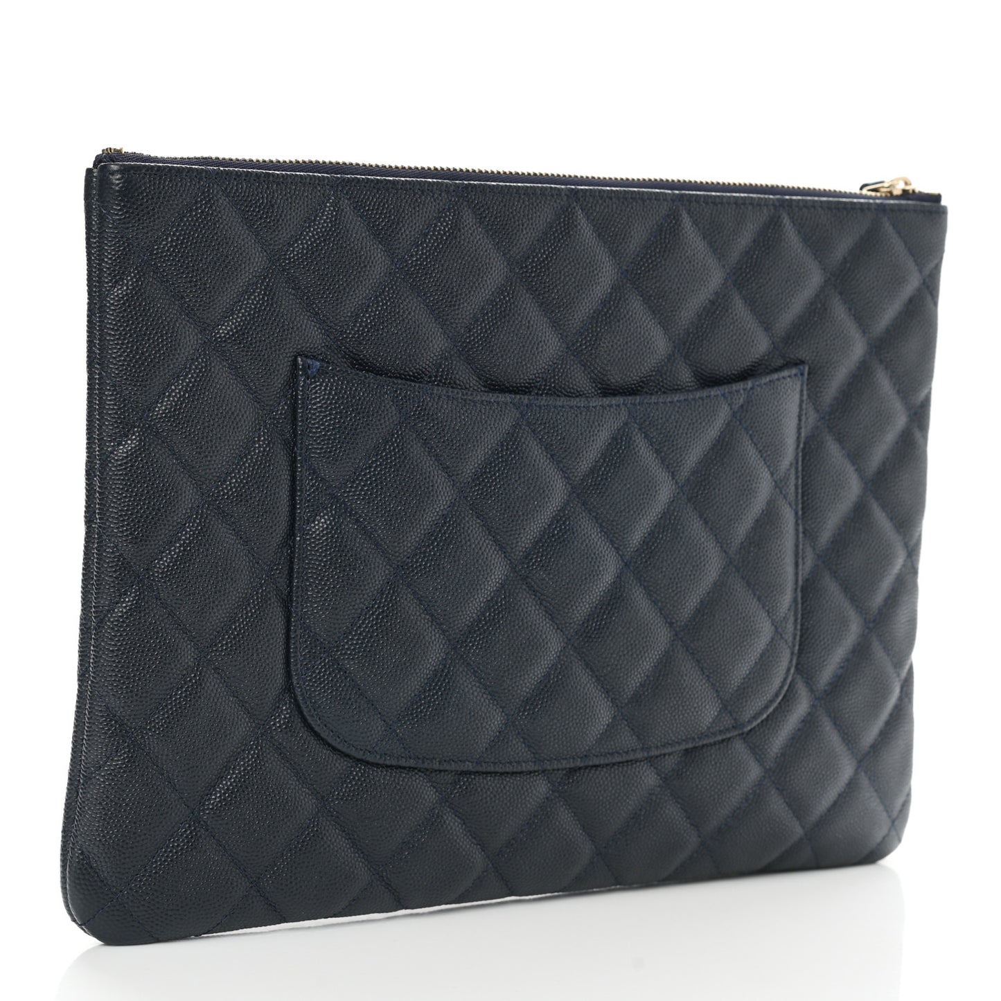 Caviar Quilted Medium Cosmetic Case Navy