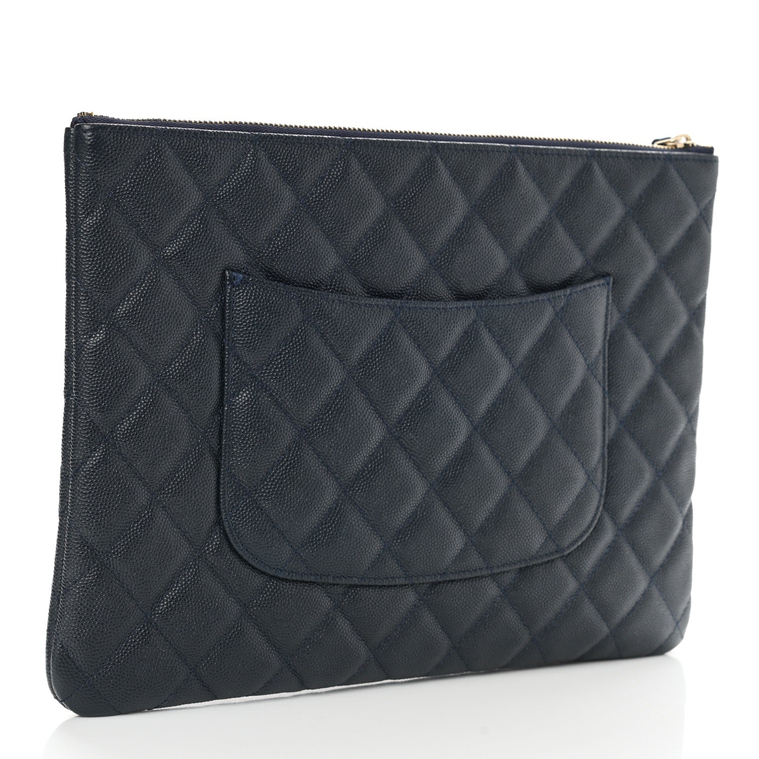Chanel Caviar Quilted Medium Cosmetic Case Navy 3 of 8