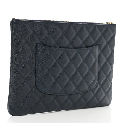 Chanel Caviar Quilted Medium Cosmetic Case Navy 3 of 8