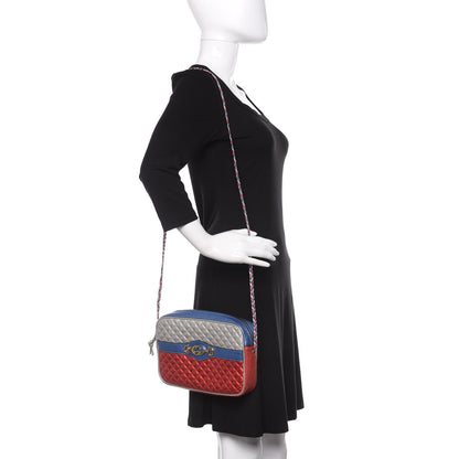 Gucci Laminated Nappa Trapuntata Small Zumi Shoulder Bag Rosso Marine Argento 2 of 10