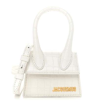 Jacquemus Calfskin Crocodile Embossed Le Chiquito White 1 of 11