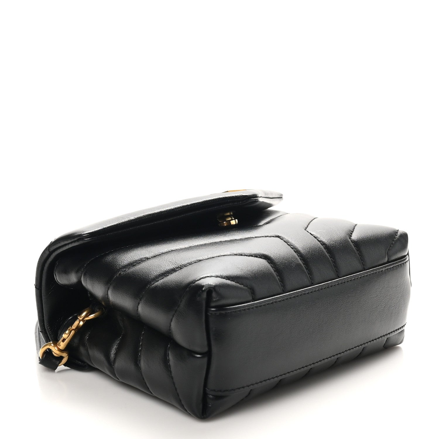 Saint Laurent Calfskin Y Quilted Monogram Toy Loulou Crossbody Bag Black 4 of 10