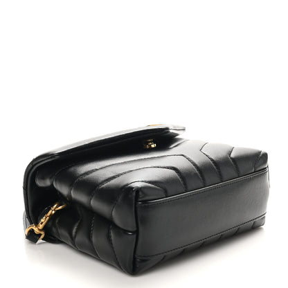 Saint Laurent Calfskin Y Quilted Monogram Toy Loulou Crossbody Bag Black 4 of 10