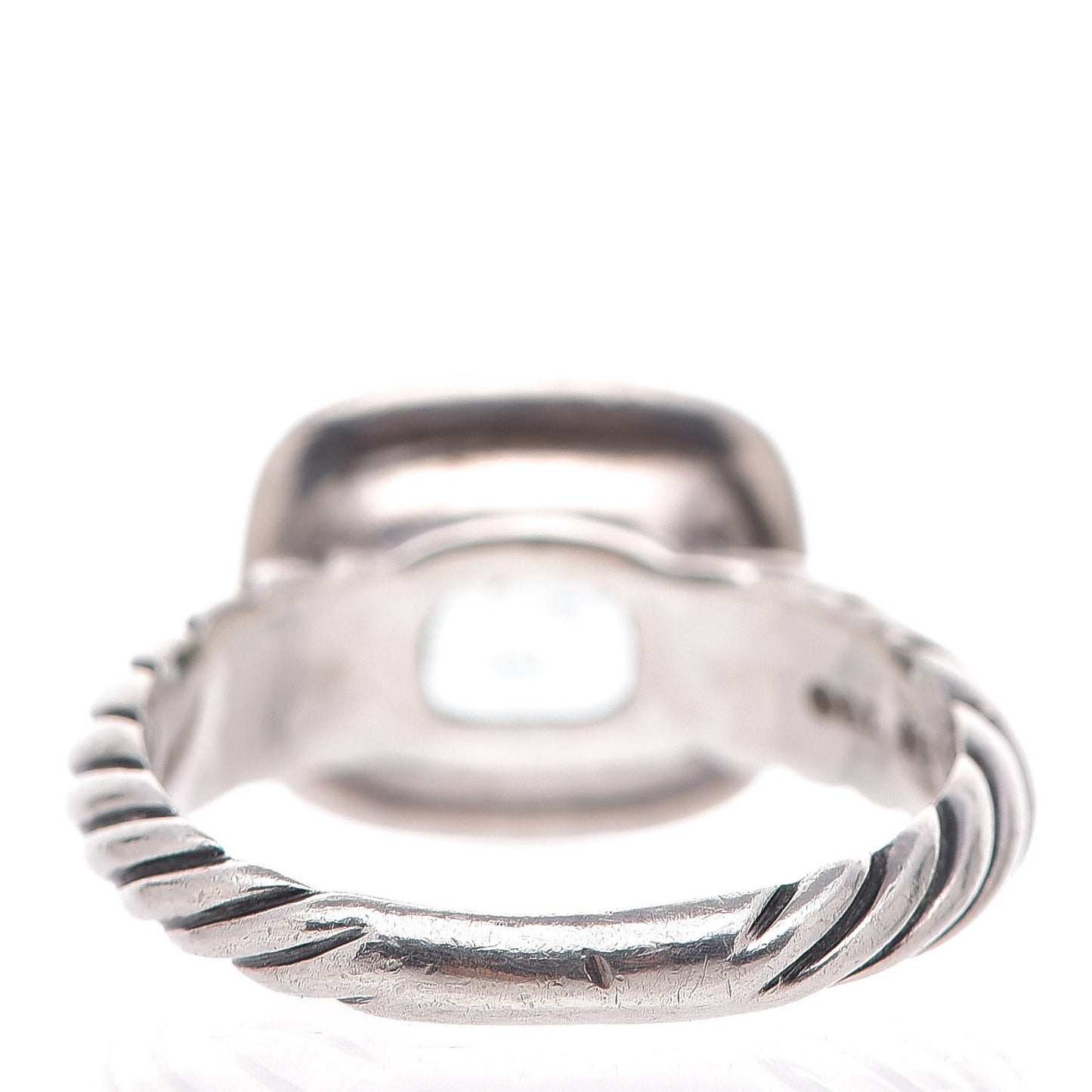 Sterling Silver Diamond Blue Topaz 10mm Noblesse Ring 54 7