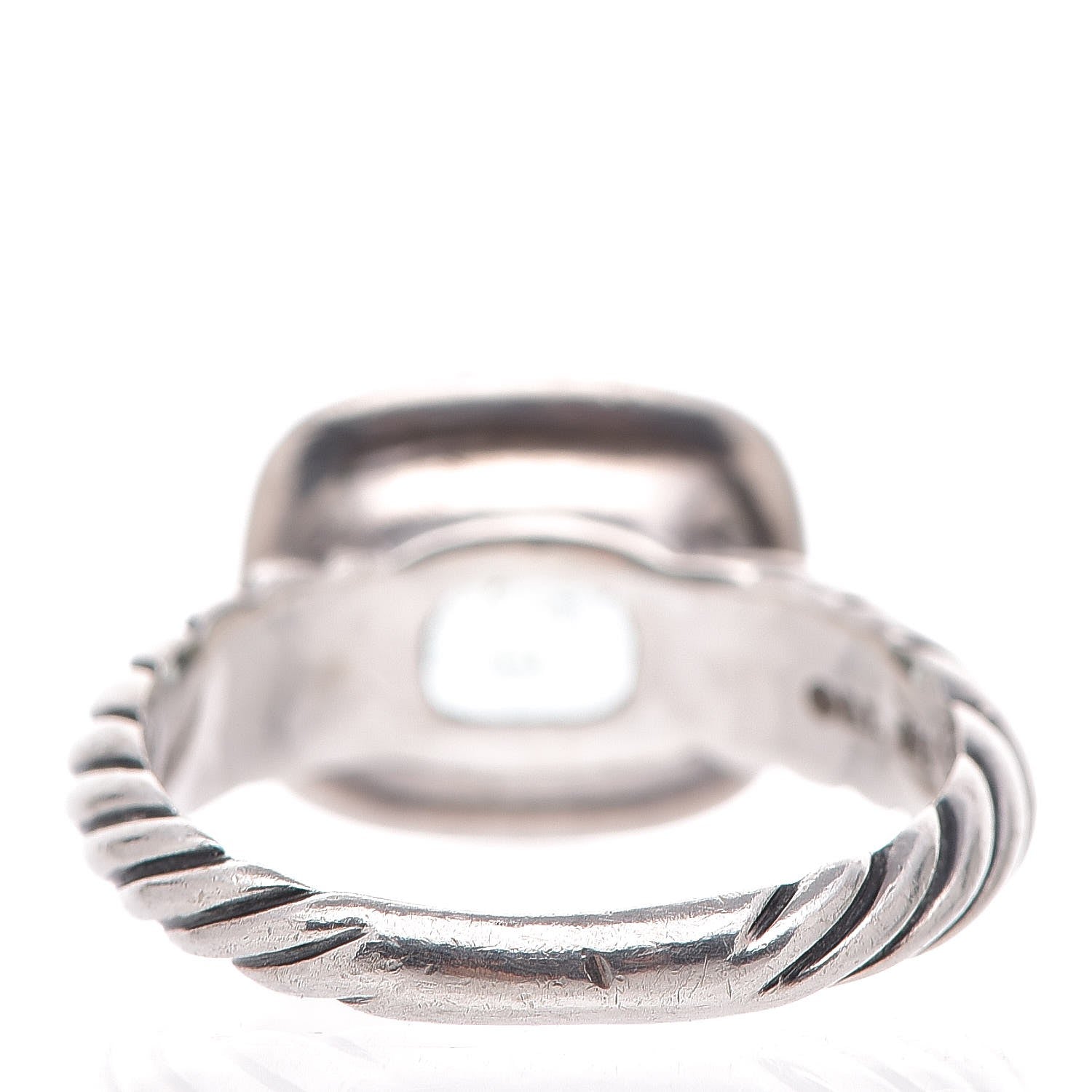 David Yurman Sterling Silver Diamond Blue Topaz 10mm Noblesse Ring 54 7 4 of 5