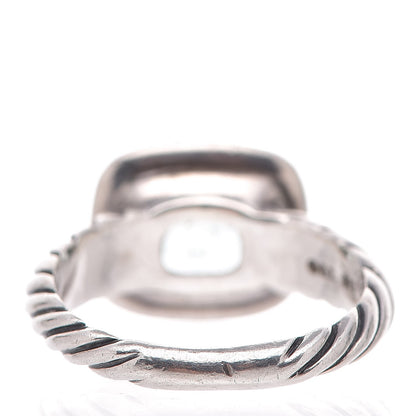 David Yurman Sterling Silver Diamond Blue Topaz 10mm Noblesse Ring 54 7 4 of 5