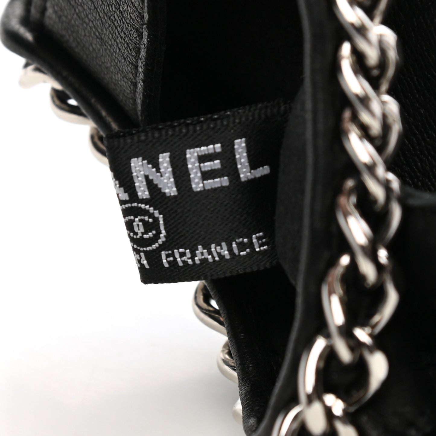 Lambskin Chain Fingerless Gloves 7 Black