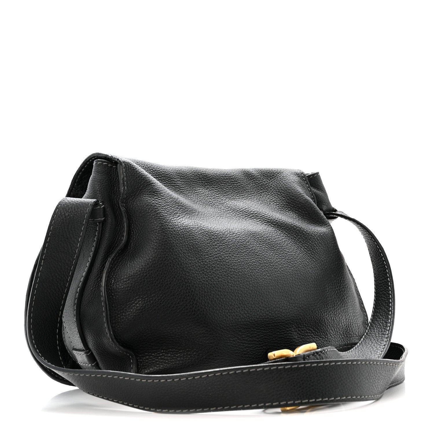 Chloe Grained Calfskin Medium Marcie Saddle Bag Black 3 of 19