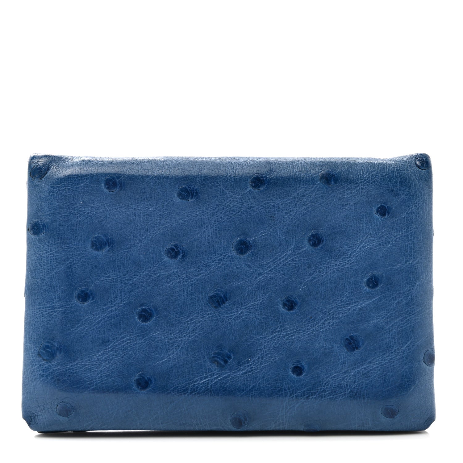 Hermes Ostrich Calvi Card Case Cobalt 1 of 8