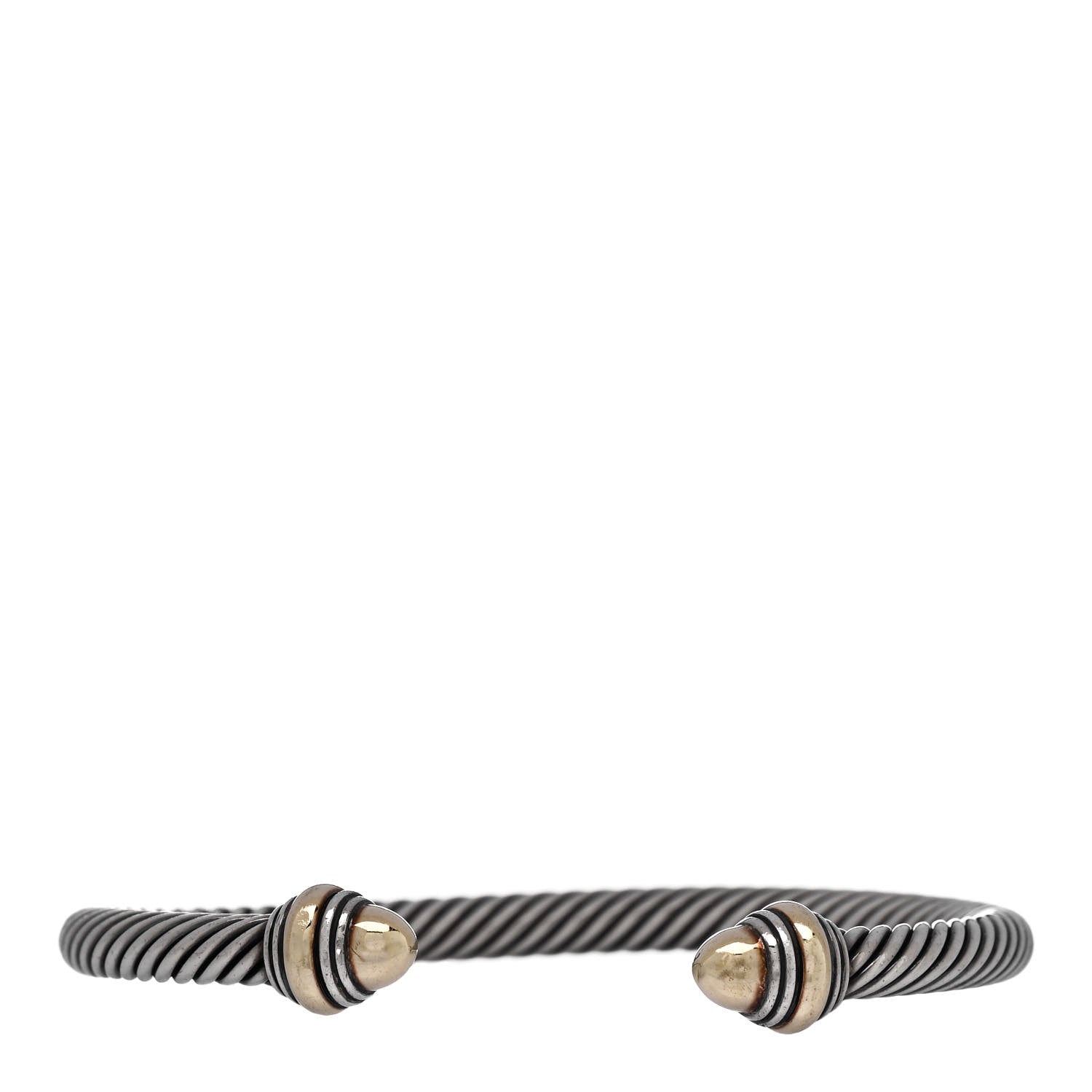 David Yurman Sterling Silver 14K Yellow Gold 5mm Cable Classics Dome Bracelet 1 of 4