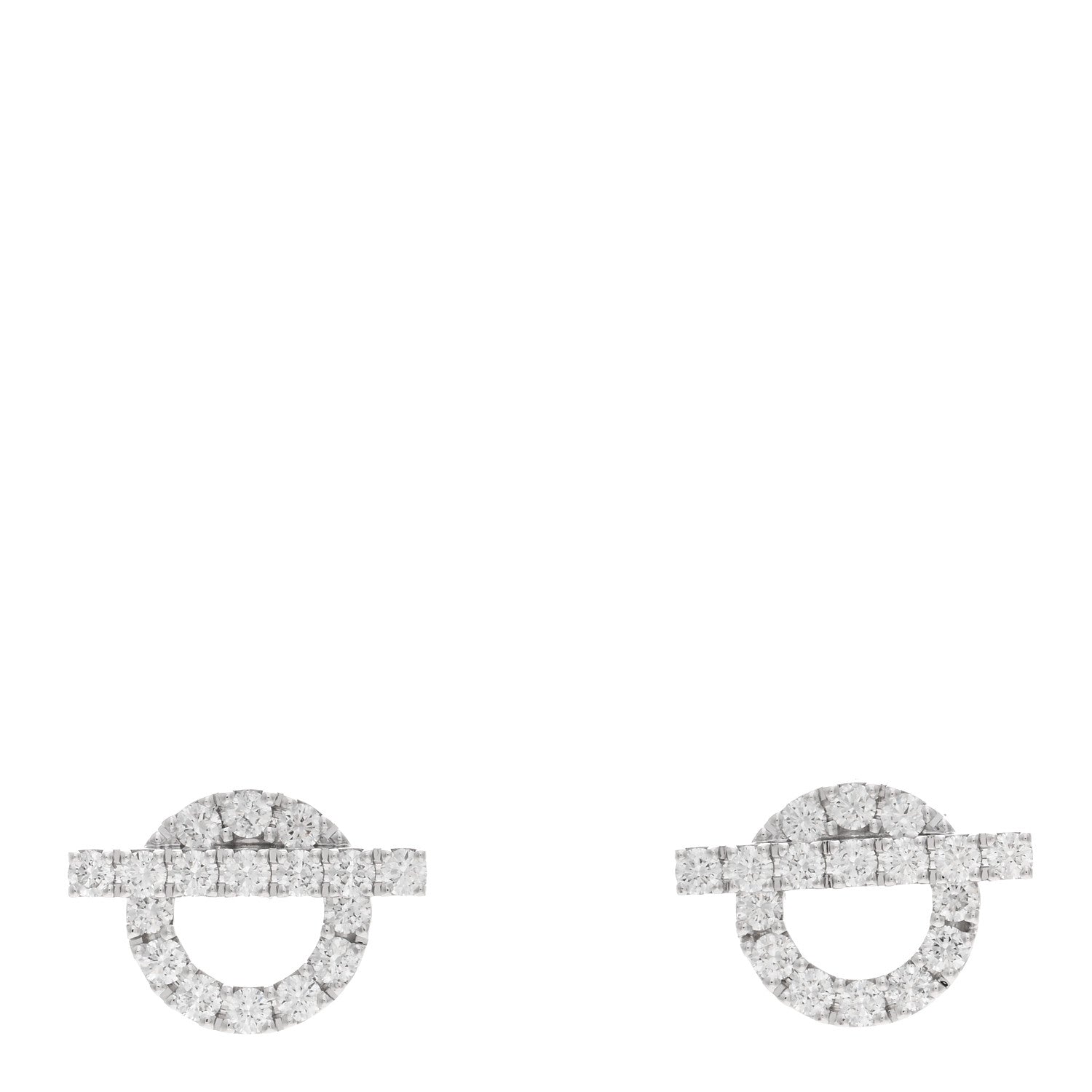 Hermes 18K White Gold Diamond Finesse Earrings 1 of 5