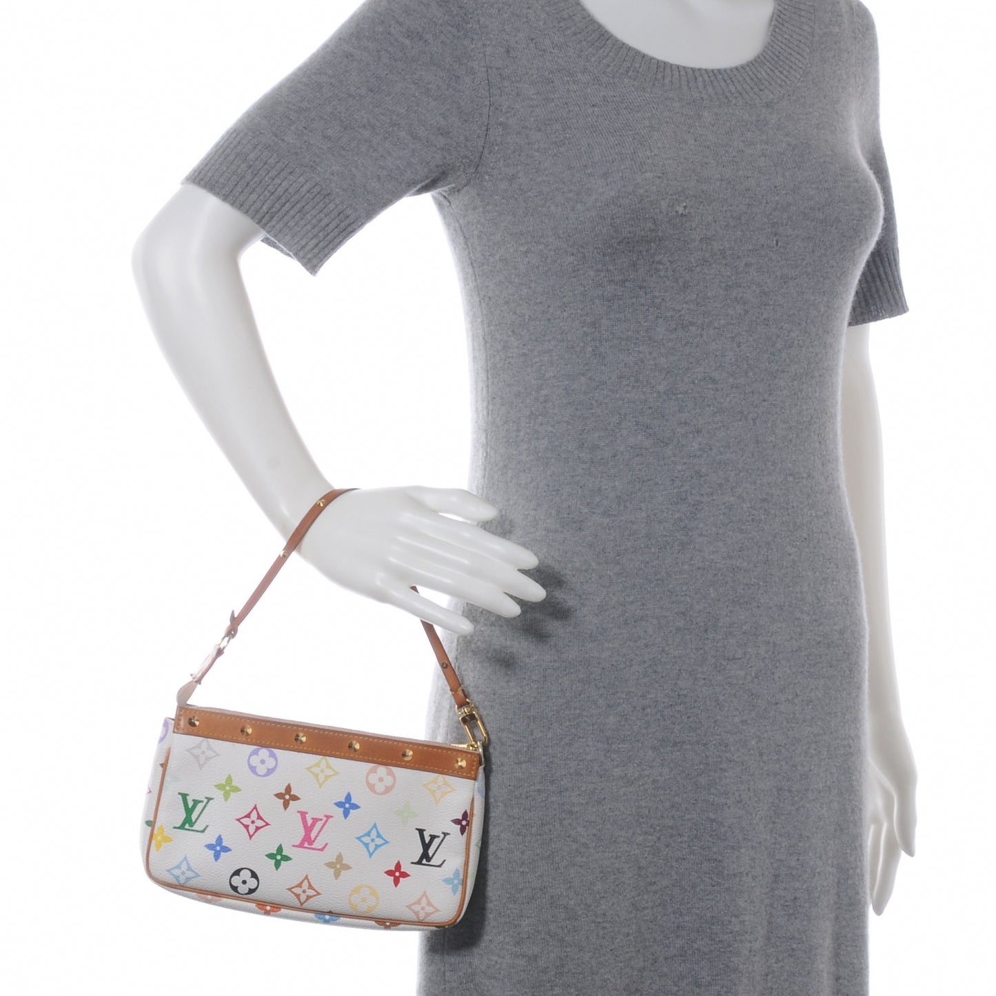 Monogram Multicolor Pochette Accessories White