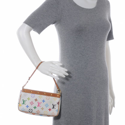 Louis Vuitton Monogram Multicolor Pochette Accessories White 2 of 7