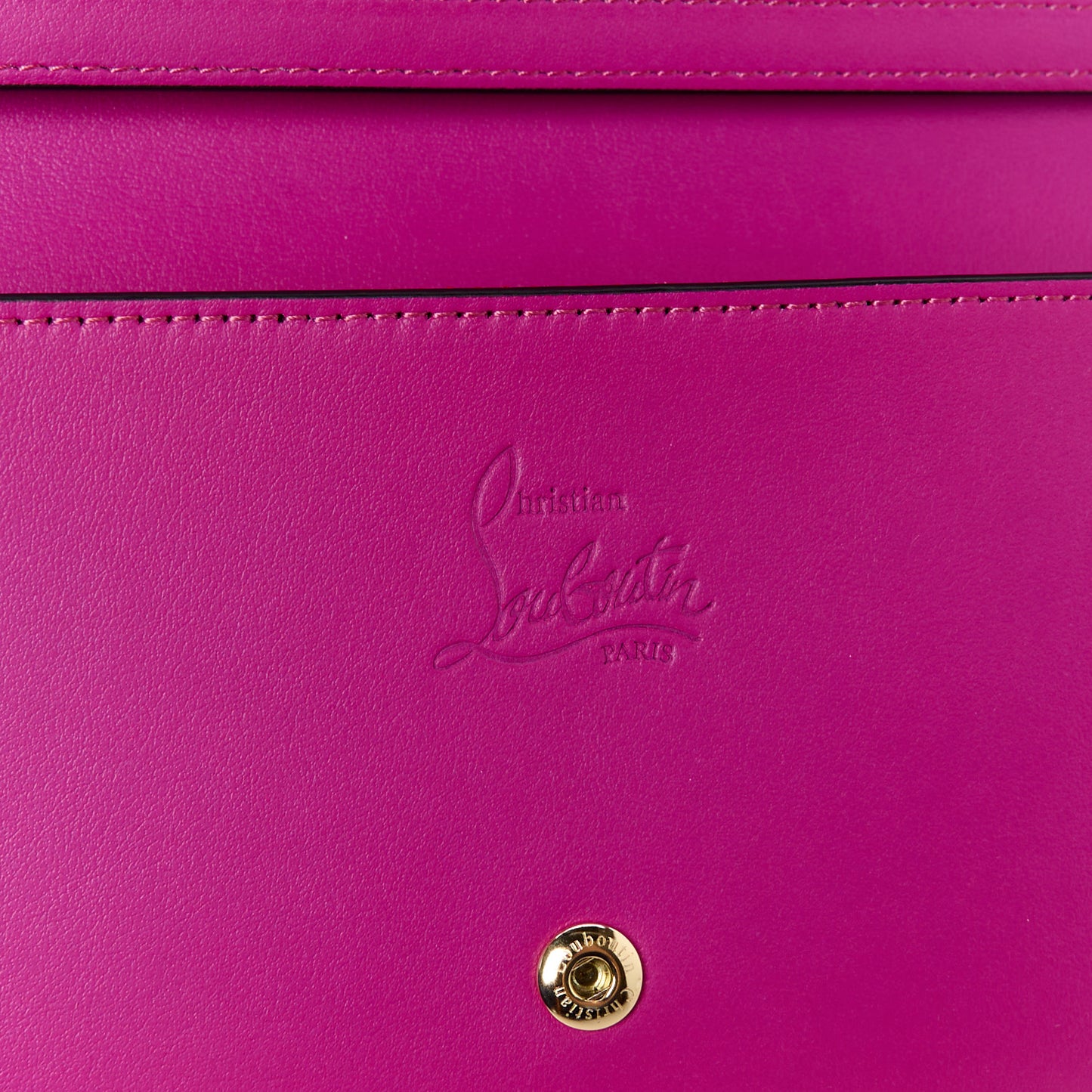 Calfskin Macaron Spiked Flap Wallet Indian Rose