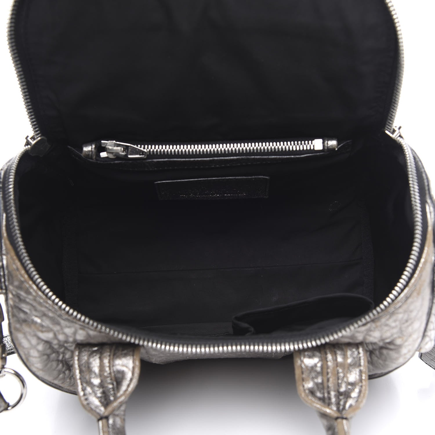 Alexander Wang Metallic Pebbled Lambskin Rockie Carbon Silver Hardware 5 of 13
