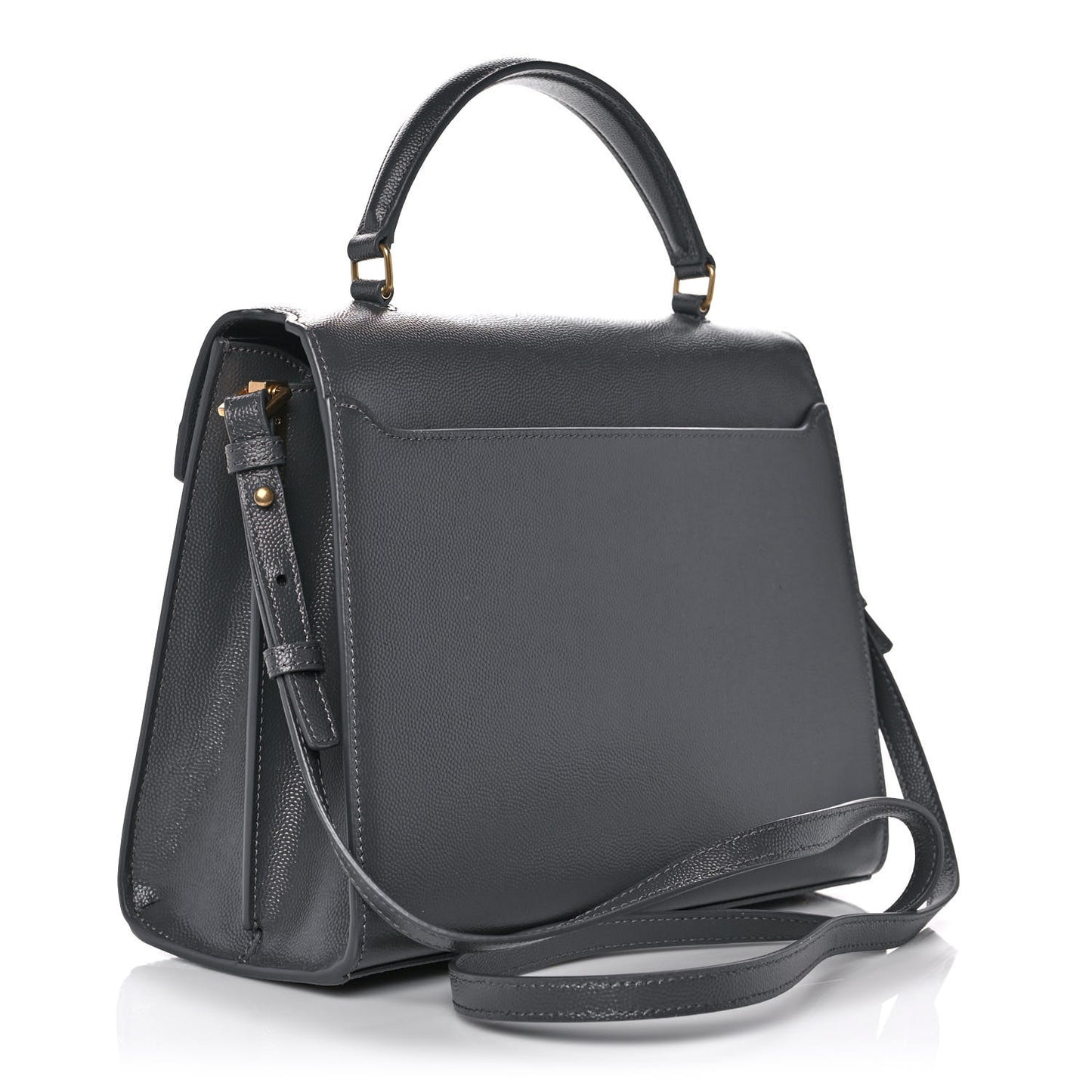 Grain de Poudre Medium Classic Monogram Cassandra Top Handle Dark Smog