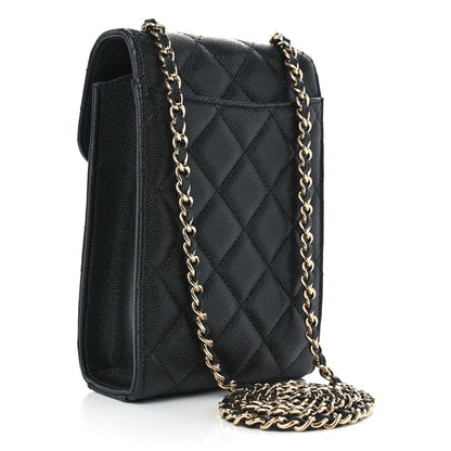 Chanel Caviar Quilted Classic Phone Holder Black 3 of 11