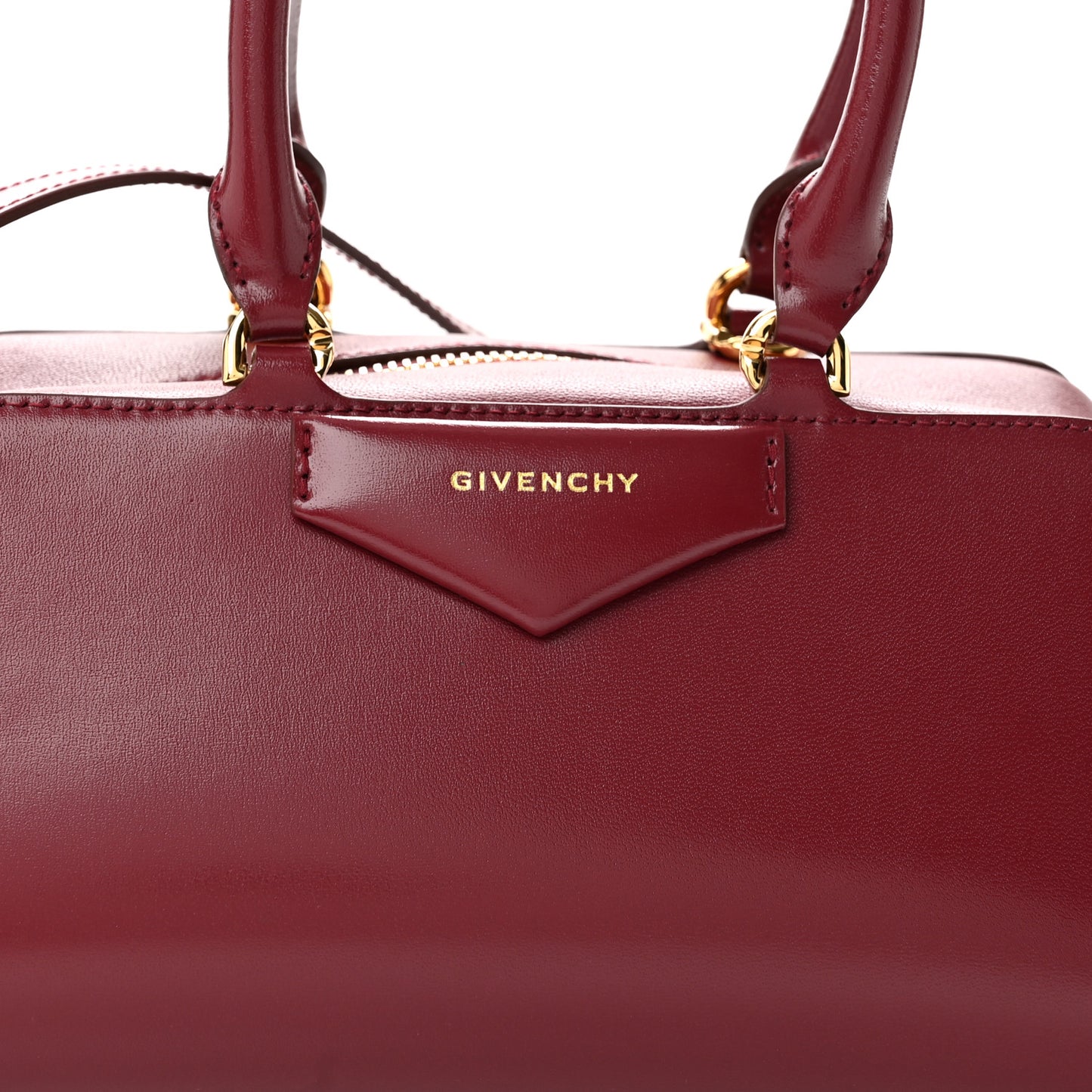 Box Calfskin East West Small Antigona  Burgundy