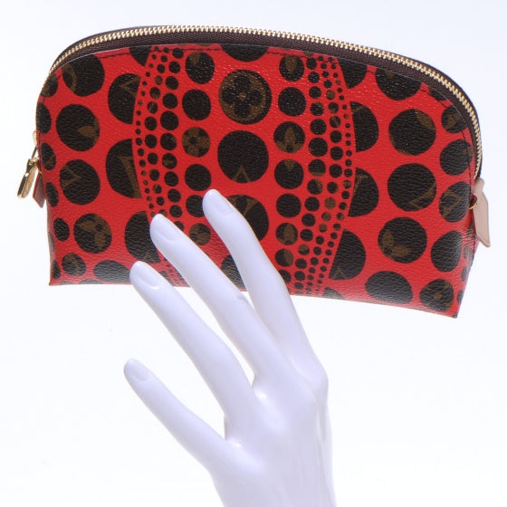 Louis Vuitton Monogram Kusama Pumpkin Dots Cosmetic Pouch Red 2 of 8