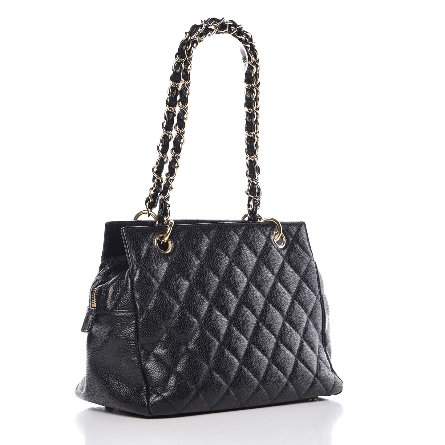 Caviar Quilted Petit Timeless Tote PTT Black