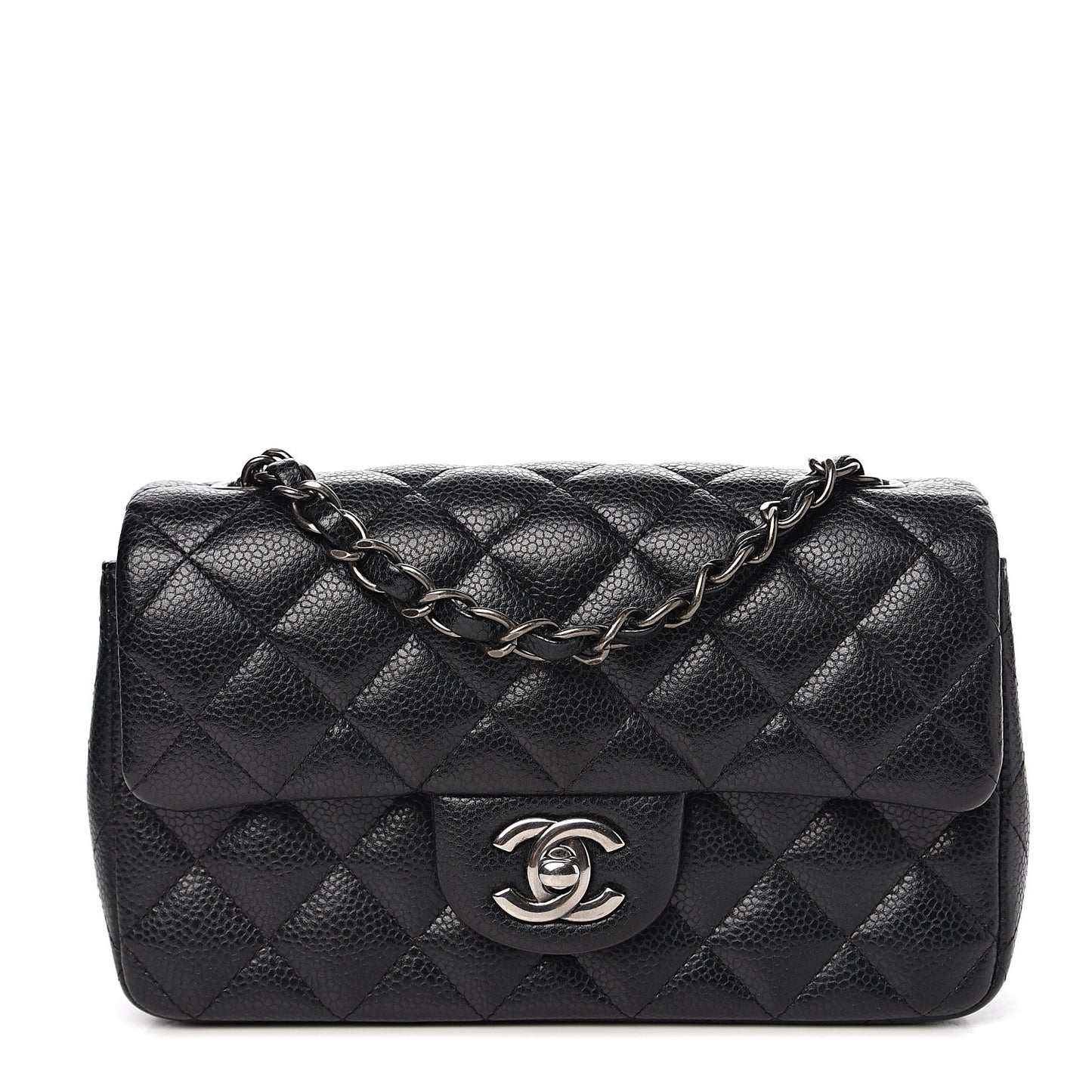Caviar Quilted Mini Rectangular Flap Black