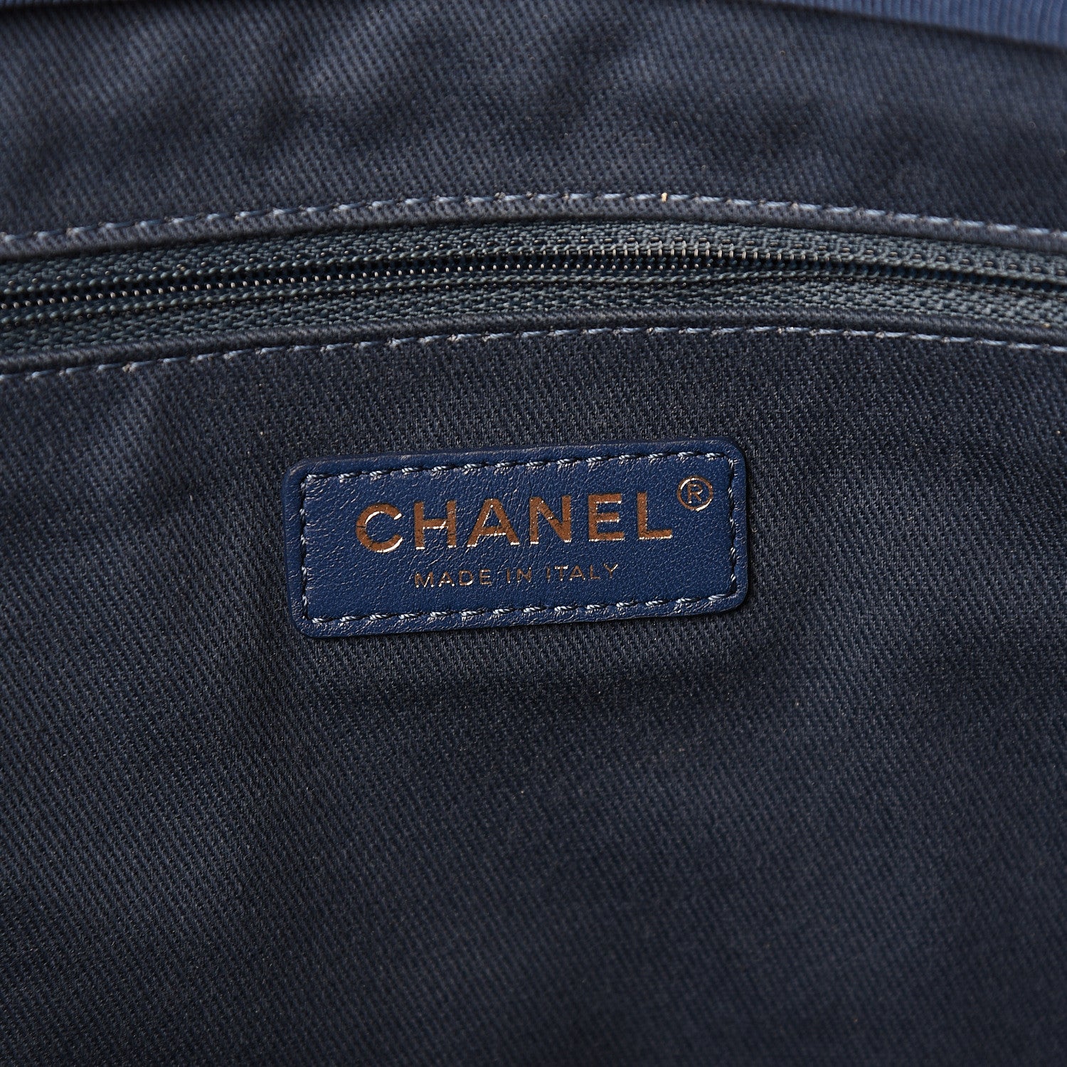 Chanel Mixed Fibers Large Shopping Bag Blue Beige 5 of 9