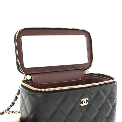 Chanel Caviar Quilted Small Vanity Case With Chain Black 11 of 12