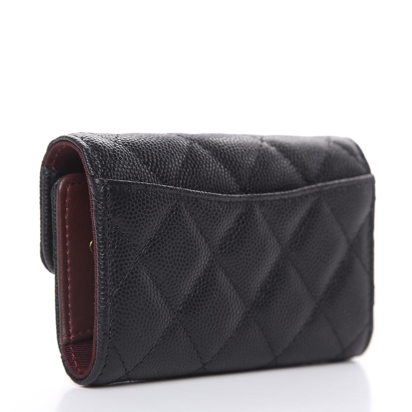 Caviar Quilted Classic 4 Key Holder Wallet Black