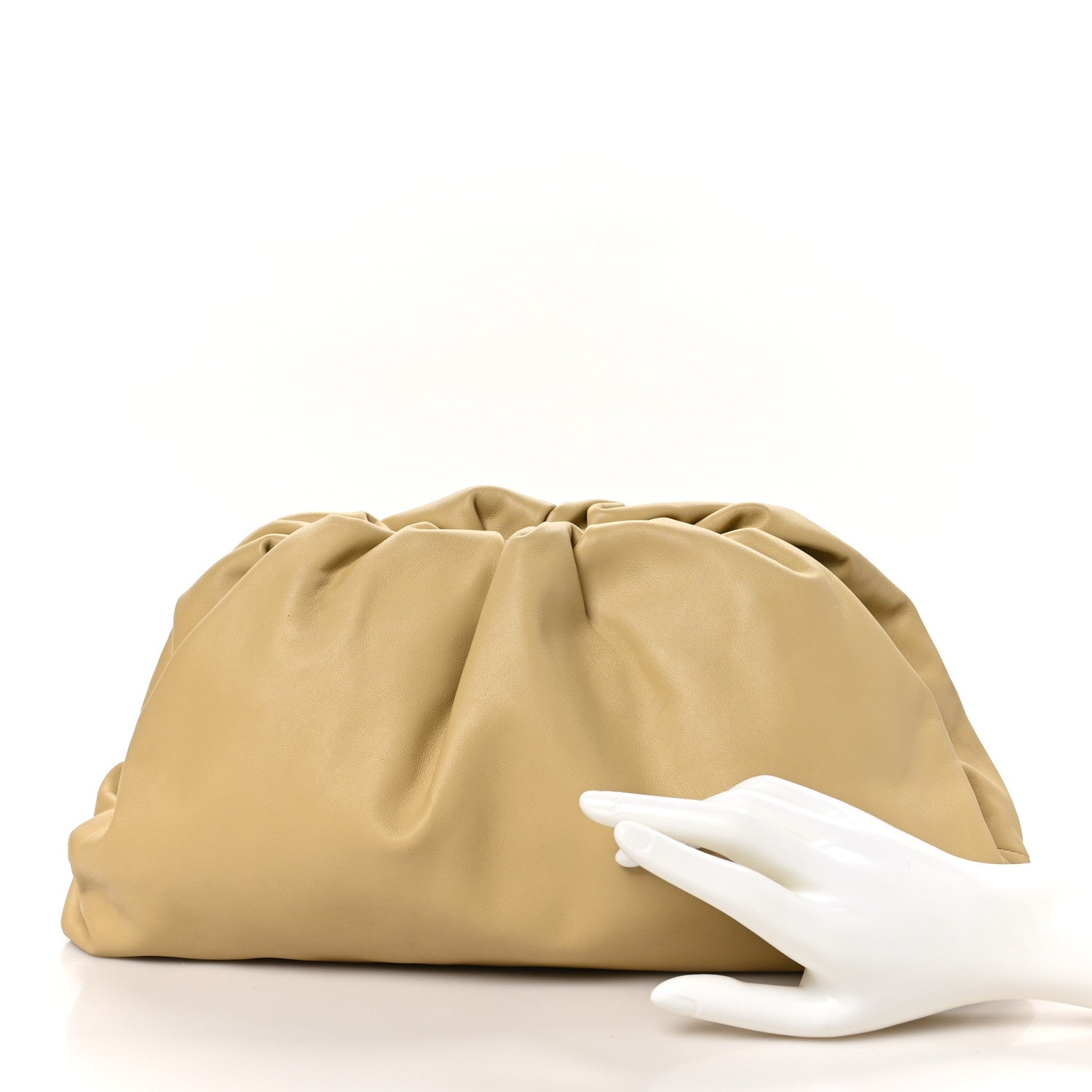 Bottega Veneta Smooth Butter Calf The Pouch Oversized Clutch Tapioca 2 of 9