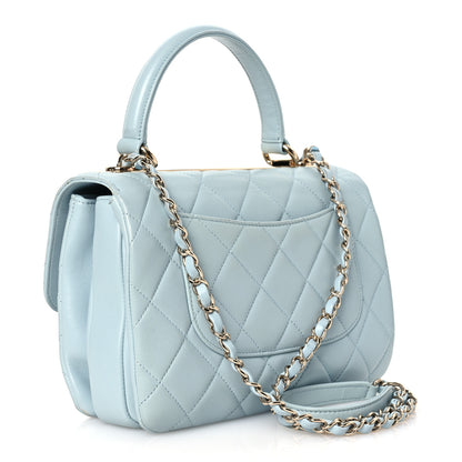 Chanel Lambskin Quilted Small Trendy CC Flap Dual Handle Bag Light Blue 3 of 19