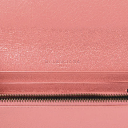 Balenciaga Agneau Classic Hardware Money Wallet Rose Azalee 5 of 13