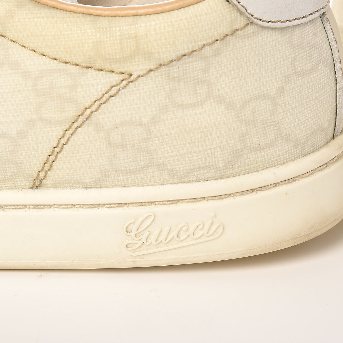 GG Plus Monogram Alligator Coda Low Sneakers 39.5 White