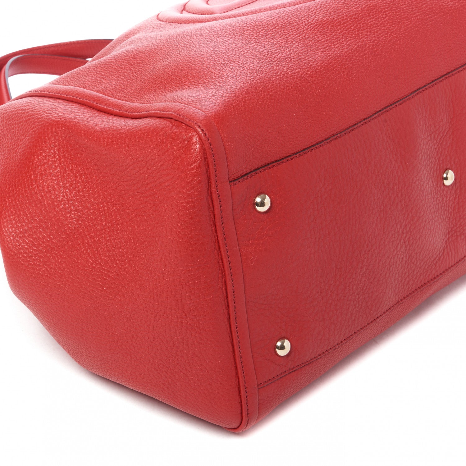 Gucci Pebbled Calfskin Large Soho Shoulder Bag Red 6 of 10