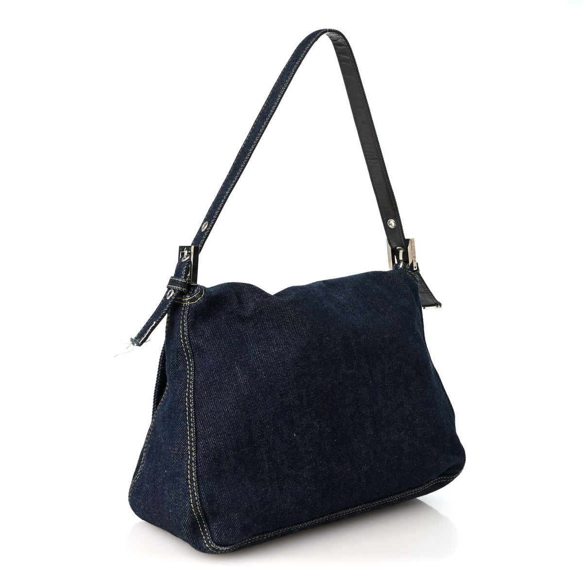 Fendi Denim Mama Baguette Blue 3 of 11