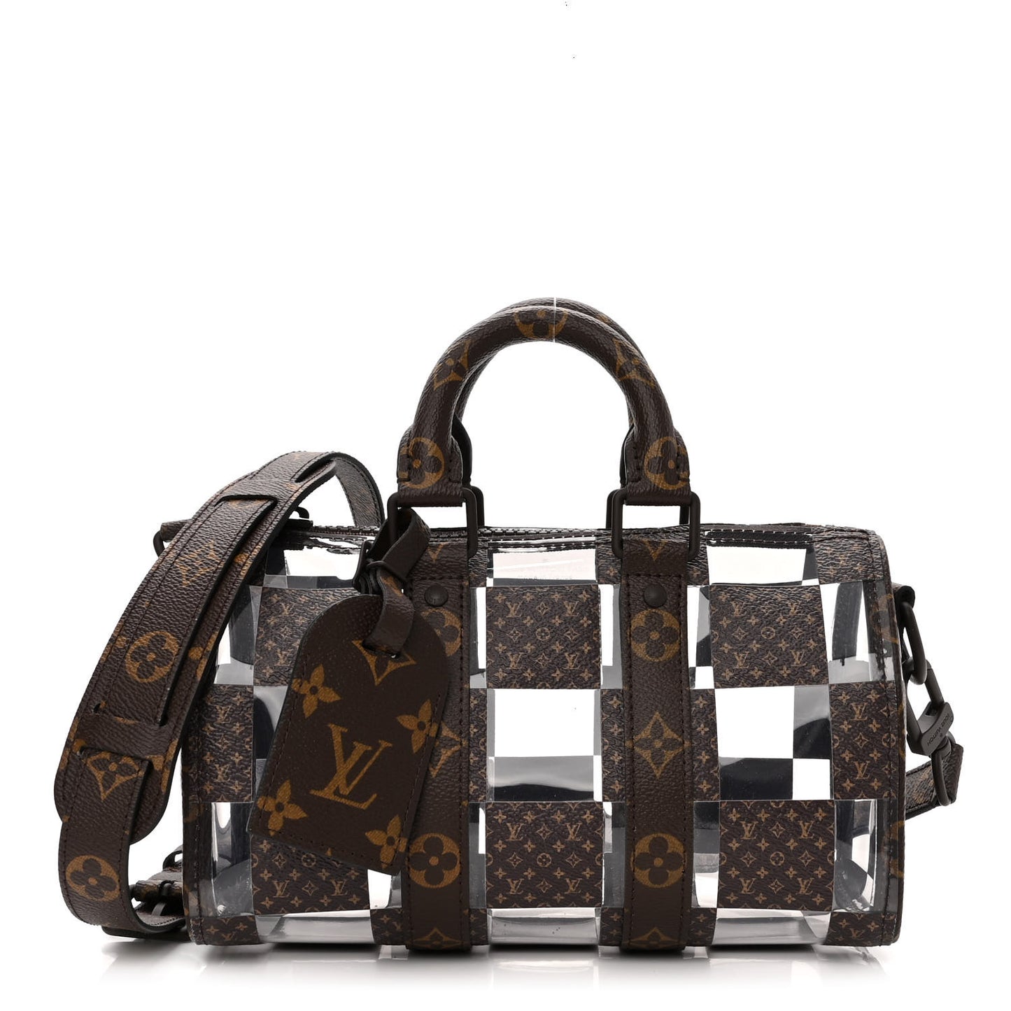 PVC Monogram Chess Keepall Bandouliere 25