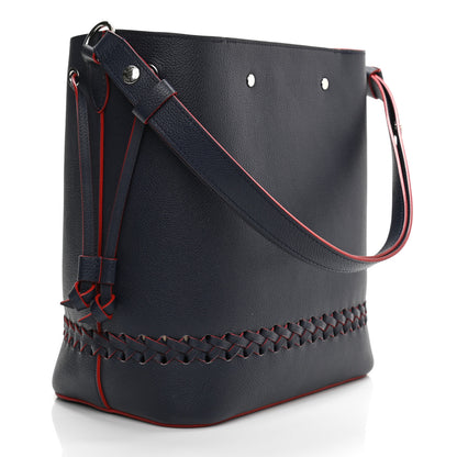 Louis Vuitton Soft Calfskin Braided Lockme Bucket Marine Rouge 3 of 10