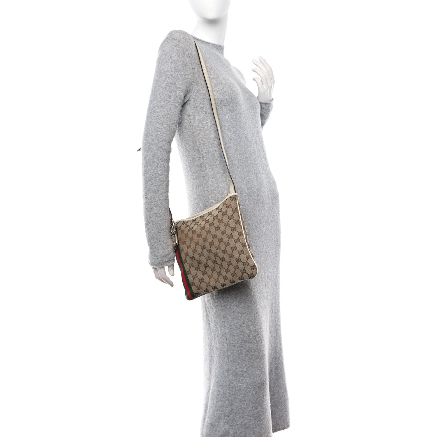 Gucci Monogram Web Jolicoeur Charms Messenger White 2 of 14