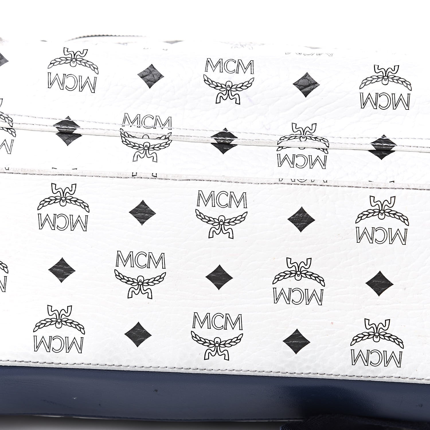 MCM Visetos Medium Stark Backpack White Red 16 of 21
