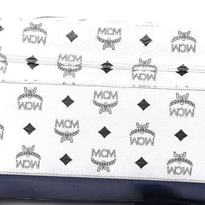 MCM Visetos Medium Stark Backpack White Red 16 of 21