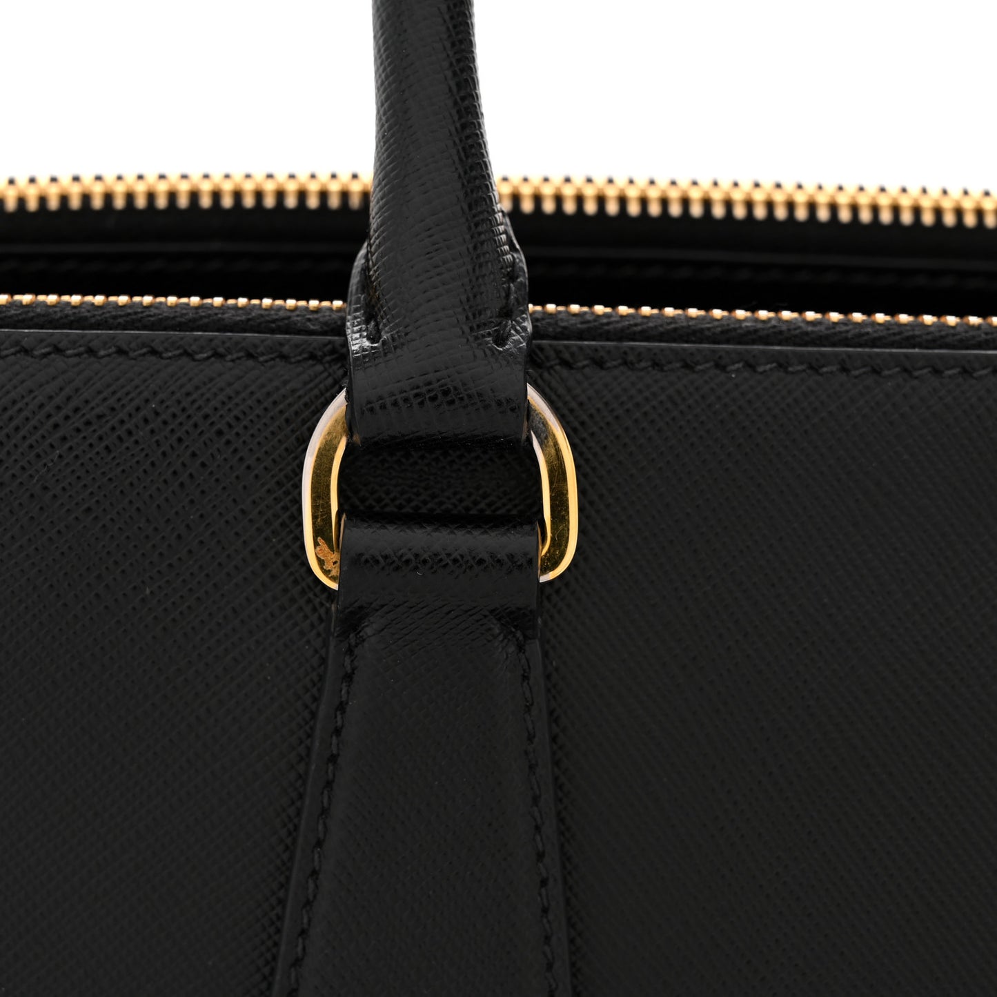Saffiano Lux Large Galleria Double Zip Tote Black