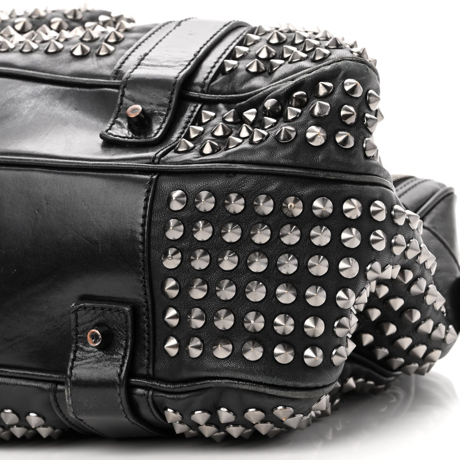Burberry Prorsum Calfskin Studded Knight Satchel Black 12 of 13