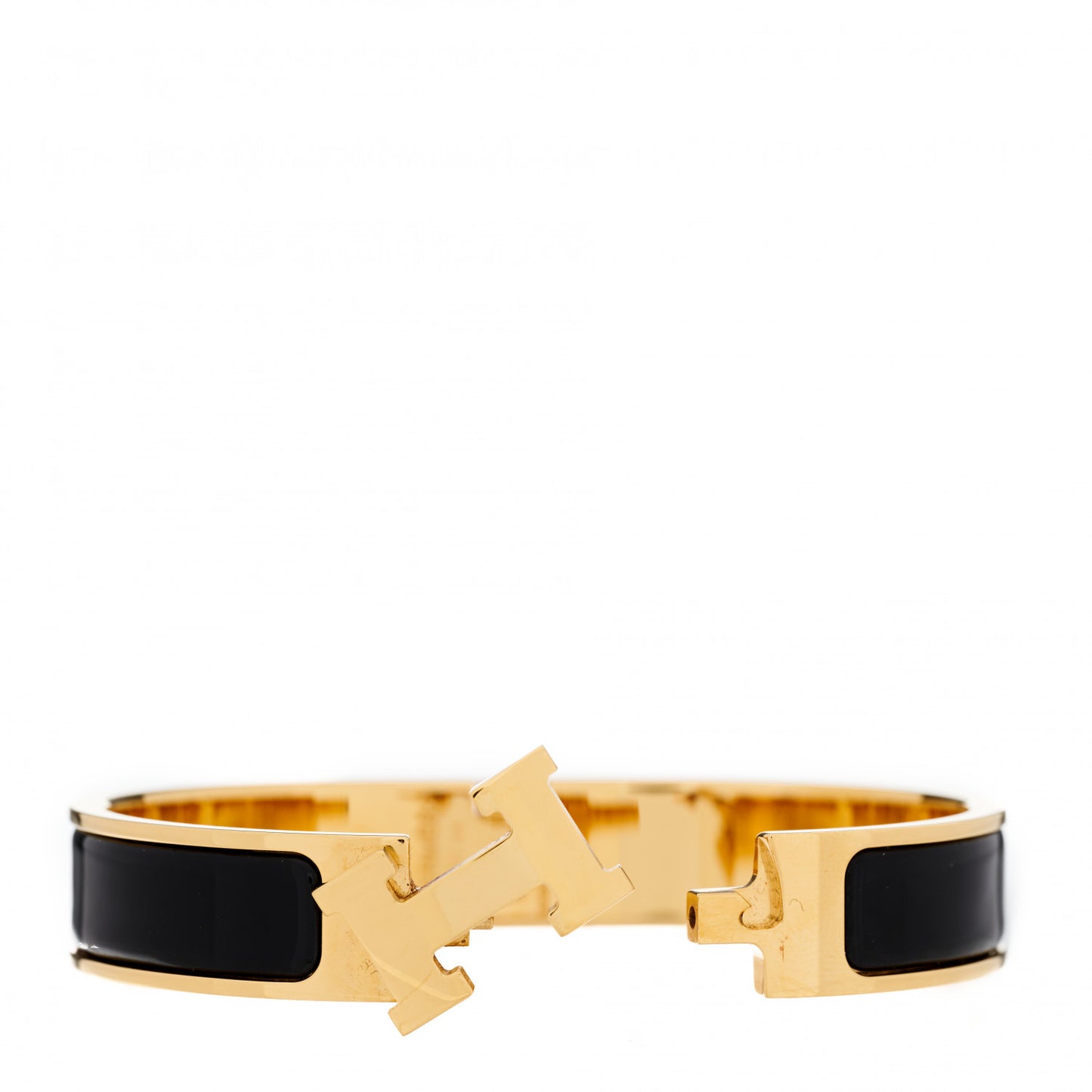 Enamel Narrow Clic Clac H Bracelet PM Black