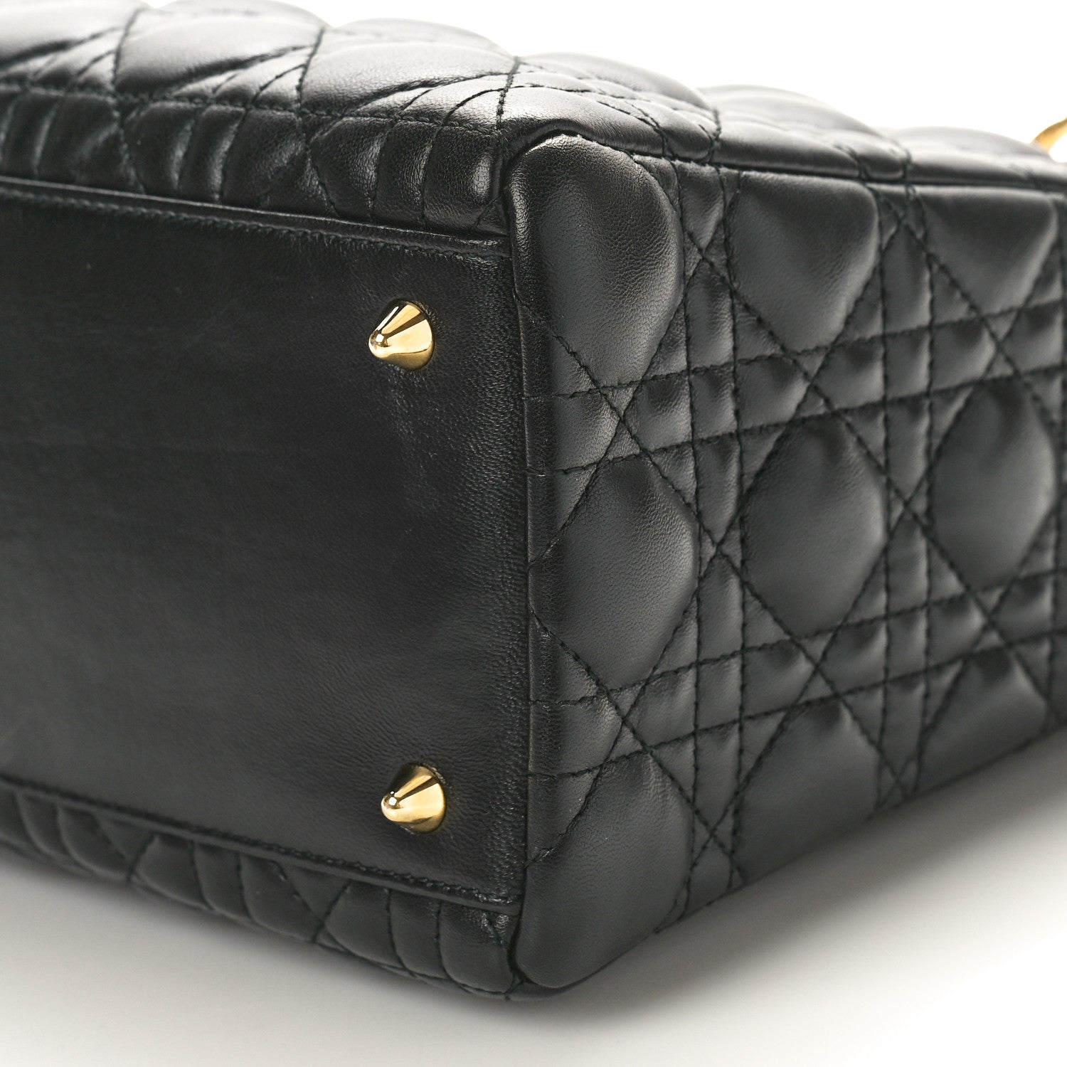 Christian Dior Lambskin Cannage Medium Lady Dior Black 10 of 13